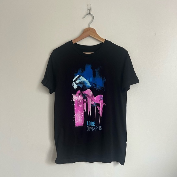 Hot Topic Lore Olympus Pink & Black Graphic T-Shirt Set of 2 - Picture 1 of 4
